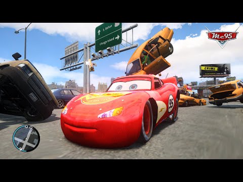 Crazy Lightning McQueen Car Crashes Ep.11 - GTA 4