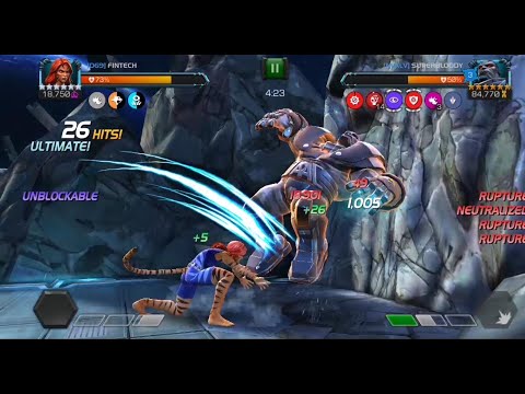 Protect Apocalypse war boss solo with Tigra using Jabari Panther synergy