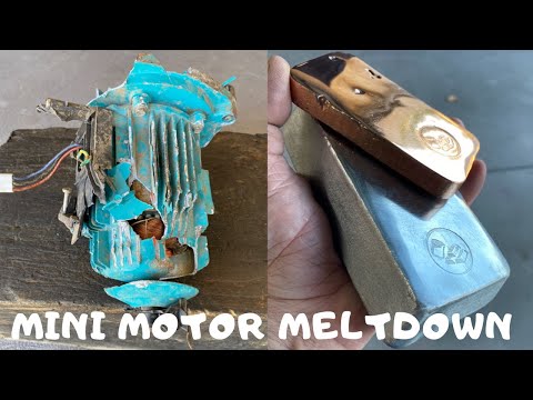 Mini Motor Meltdown - Trash To Treasure - Copper Aluminium Bars from Scrap Motor- ASMR Melting Metal