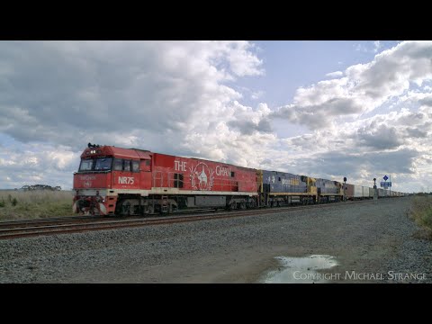 4PM4 Freight Train: Steel Wagons & Shipping Containers (28/8/2022) - PoathTV Australian Railway