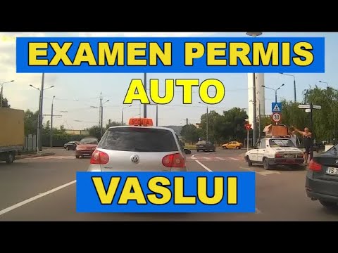 Traseu Examen auto cat B VASLUI viraj stanga la Bazar simulare traseu Stadion - Centru - Gara - OMV