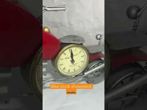 Metal Crafted Bike Design Decor Clock for Table and Gifts