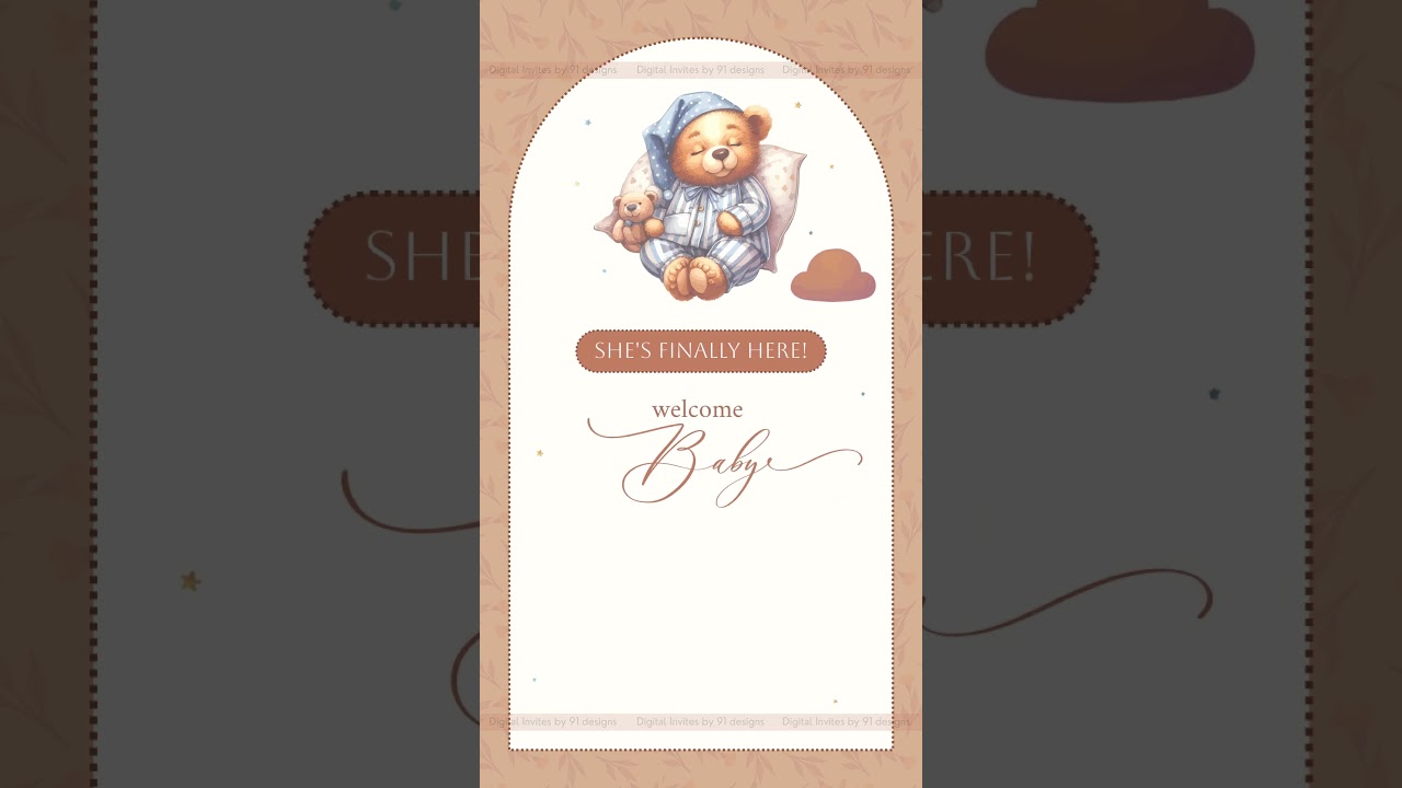 Auspicious Kalash Baby Naming Card