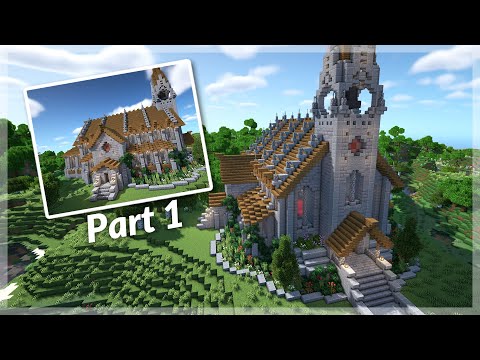 BlueNerd - Minecraft: How to Build a Medieval Church | Church Tutorial - Part 1