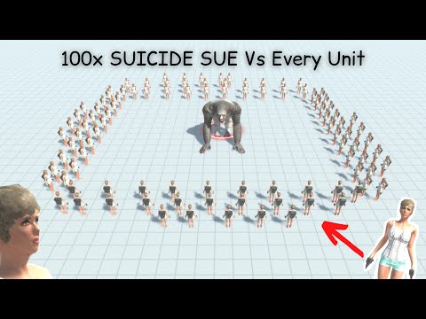 100x SUICIDE SUE Vs Every Unit ARBS |Animal Revolt Battle Simulator