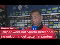 Fraser over Sparta: 'De laatste maand zijn we goed bezig, maar we zijn op zoek naar uitstekend'