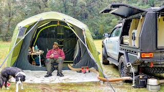 Car Camping In Rain Storm - 2 Nights - Ultimate Air Tent