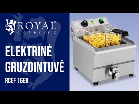 vaizdo įrašas - Elektrinė gruzdintuvė - 16 litrų - išleidimo čiaupas - 230 V