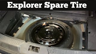 2020 - 2022 Ford Explorer Spare Tire Location - How to Remove Tire. Jack & Tools - Change Flat Tire