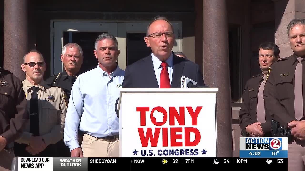 Video: Tiffany, Wied tout sheriff endorsements outside Brown County Courthouse