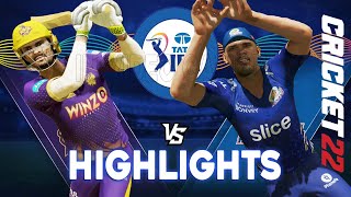 KKR vs MI - Kolkata Knight Riders vs Mumbai Indians Match Highlights IPL 15 Cricket 22 Game