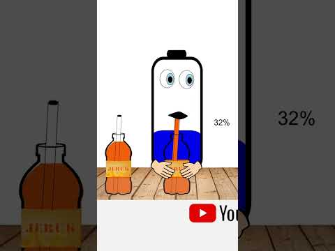 ASMR Low Battery Charged by orange juice 0-100% #shorts