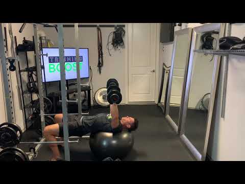 Ball Dumbbell Press