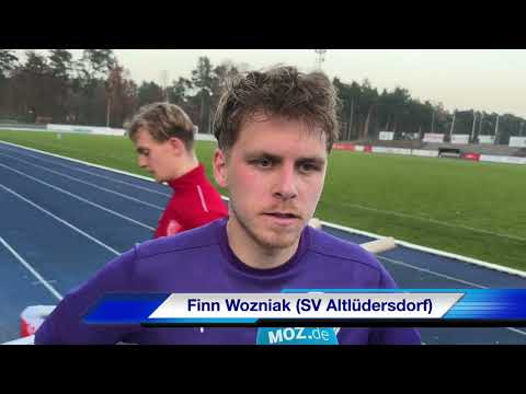 Brandenburg League football, SV Altlüdersdorf, Dariusz Bucinski and Finn Wozniak in a video inter...