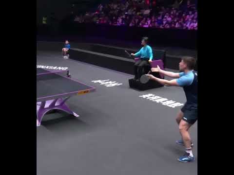 Китаец в шоке от приема подачи. Настольный теннис!