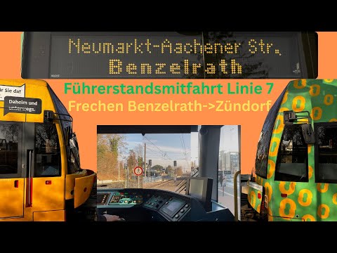 [4K] Führerstandsmitfahrt Linie 7 Frechen-Zündorf (Stadtbahn Köln)