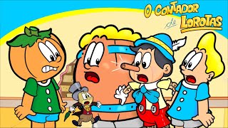 Pinóquio - O Contador de Lorotas - Barril, Rafa e Cabeção -Desenho com Bruxa, Fada e o Grilo Falante