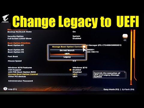 How To Change Lagacy To UEFI/UEFI To Lagacy in Gigabyte Bios