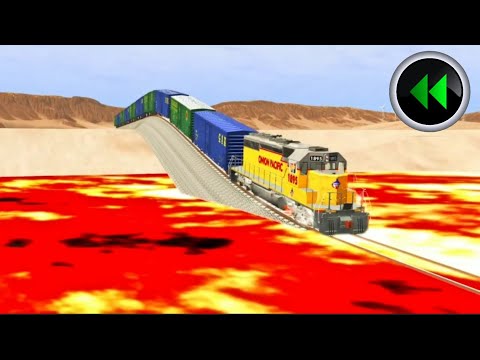 Reverse Trains vs Weird Rail Tracks - BeamNG Drive