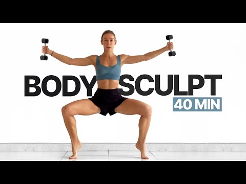 40 MIN FULL BODY SCULPT WORKOUT With Weights - Power Barre At Home