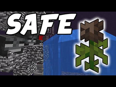 Easy Safe Wither Rose Farm with Bubble Columns! 1.16-1.21+ Minecraft