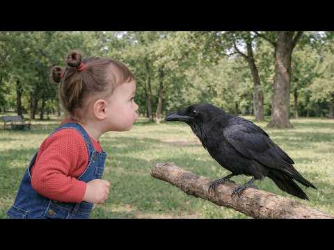 When A Baby And A Crow Understand Each Other ❤️🐦‍⬛ Cutest Moment Ever