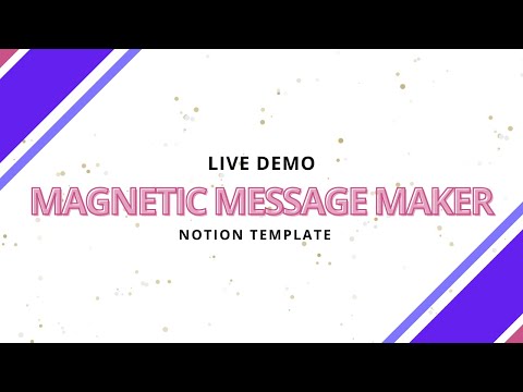 Magnetic Message Maker Notion Template:  Generate a USP, bio, and tagline in 10 minutes