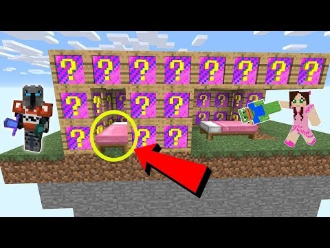 PopularMMOs Pat and Jen Minecraft  FAKE MINECRAFT LUCKY BLOCK BEDWARS!   Modded Mini Game