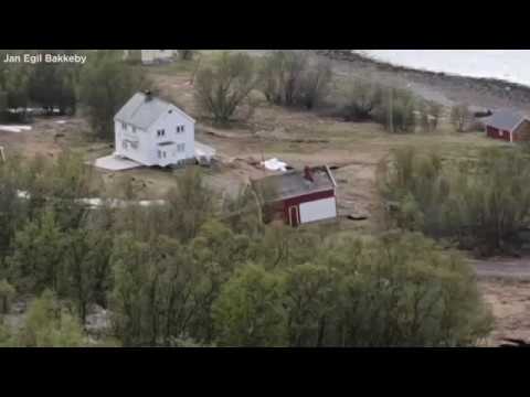 NORWAY LANDSLIDE: Massive landslide sweeps 8 homes into the sea | ABC7