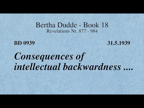 BD 0939 - CONSEQUENCES OF INTELLECTUAL BACKWARDNESS ....