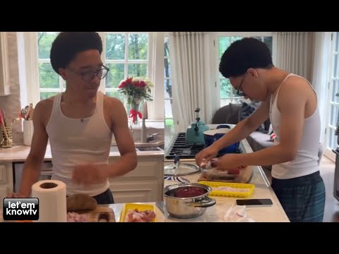 TI's Son King Harris Shocked After He Walked Up On Major Harris Cooking In The Kitchen😂