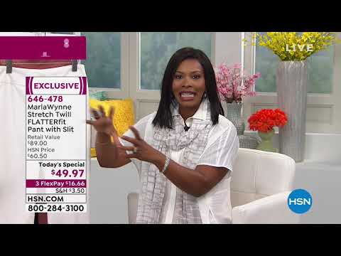 MarlaWynne Stretch Twill FLATTERfit Pant with Slit