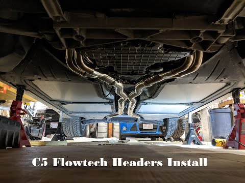 2001 C5 1-7/8"x3" Flowtech Headers and X pipe install