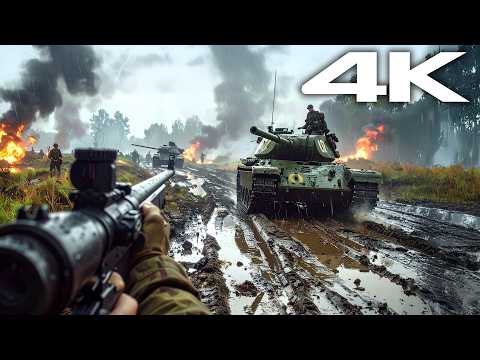 Ambush the German Convoy | Belgium 1944 | COD WWII Ultra Realistic Immersive Gameplay 4K 60FPS