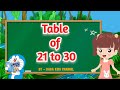 Table of 21 to 30 | 21 se 30 tak Table | Table of Twenty one to Thirty | Baba Kids