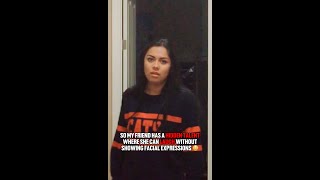 Girl laughs without any facial expression 😱
