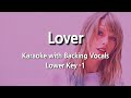 Lover (Lower Key -1) Karaoke with Backing Vocals