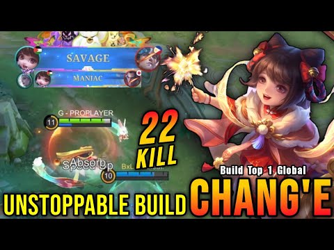 SAVAGE + 22 Kills!! Chang'e LUNAR FEST Skin 100% Unstoppable!! - Build Top 1 Global Chang'e ~ MLBB