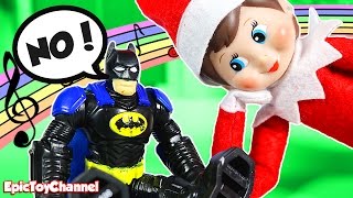 ELF ON THE SHELF Sings Batman &quot;Rudolph The Red Nosed Reindeer&quot; with Joker &amp; Harley Quinn Surprise