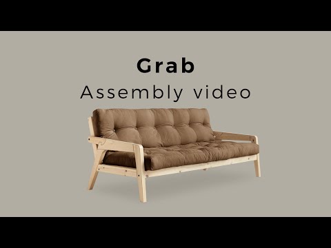 Video Grab - Canap&eacute; convertible en bois naturel et tissu