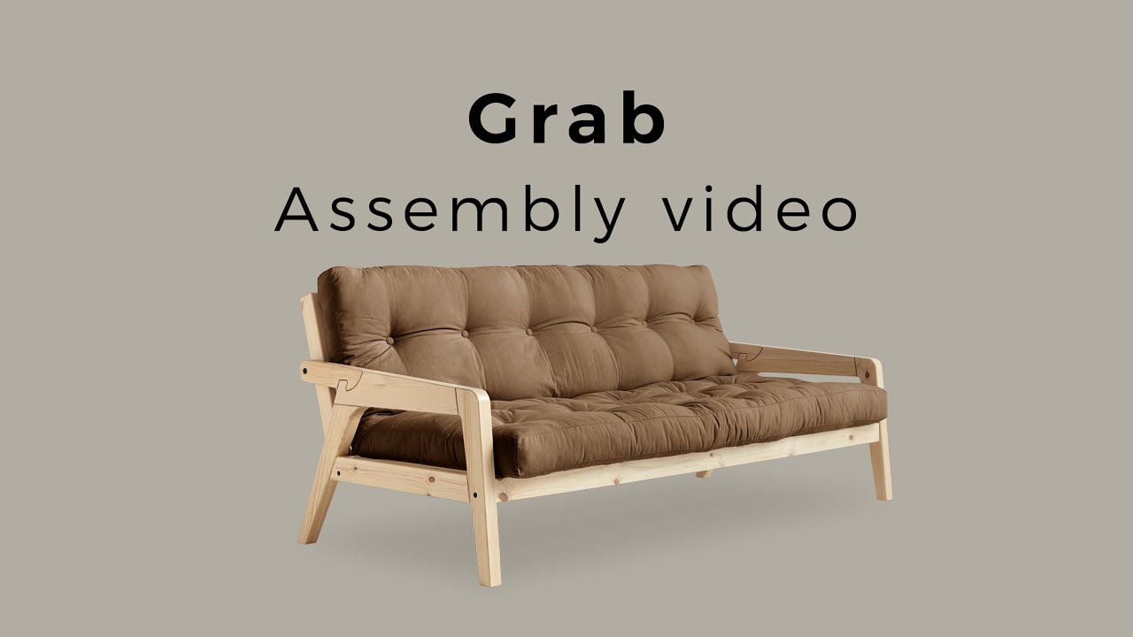 Video Grab - Canap&eacute; convertible en bois naturel et tissu