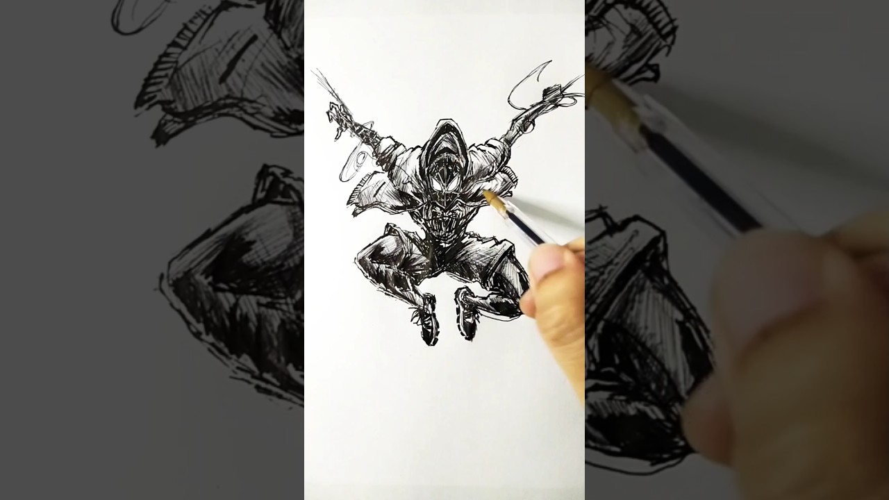 Speed drawing Spider StickMan 😳 #shorts #anime #drawing