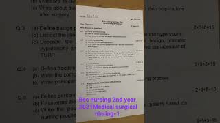 BSC nursing second year 2021 medical surgical nursing-one #ViralShorts #ViralVideo #YouTubeShorts