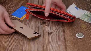 Гаманець-клатч для жінок з двома блискавками з натуральної шкіри ST Leather 22526 червоний