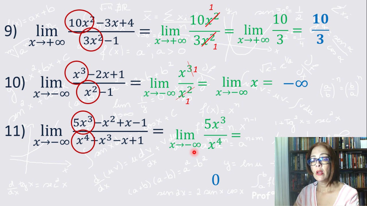 LIMITES NO INFINITO - Resolução de Exercícios