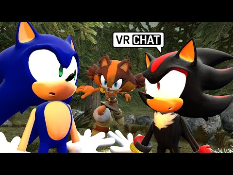 SONIC AND SHADOW MEETS STICKS IN THE FOREST IN VR CHAT