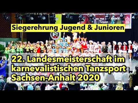 Siegerehrung Jugend & Junioren - Karneval. Tanzsport - Landesmeisterschaft Sachsen-Anhalt 2020