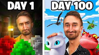 ⁣I Survived 100 Days Training Dragons in Minecraft