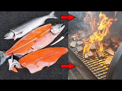 The BEST and EASIEST Smoked Salmon Recipe *FIRE* Catch and Cook!!