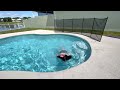 First Time Swimming Across The Pool By Herself